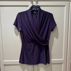 Purple Draped DKNY Blouse